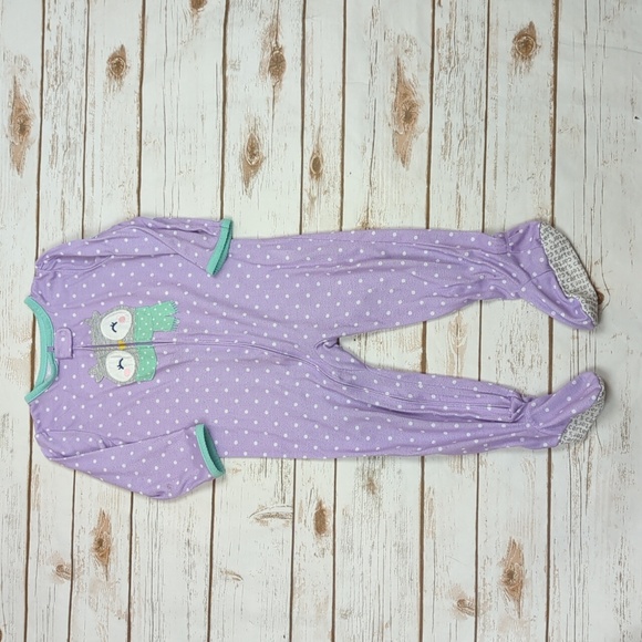 Carter's Lavender Polka Dot Owl Pajamas 2T - Picture 1 of 6